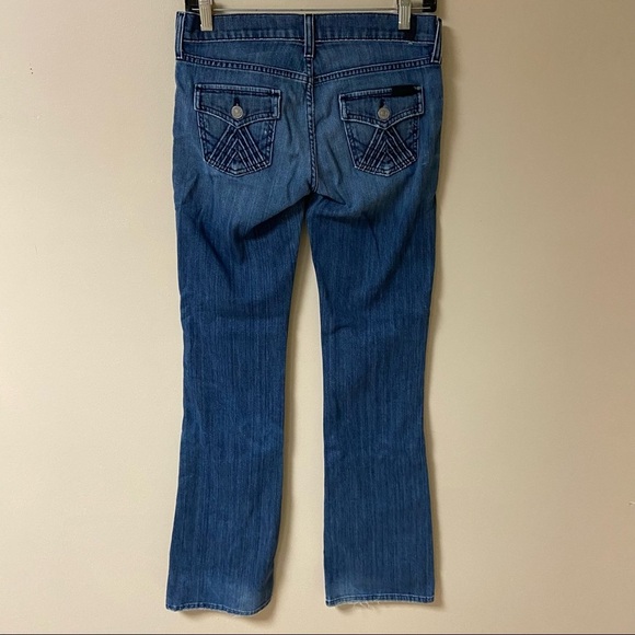 7 For All Mankind Size 26 Jeans Blue Midrise Bootcut Y2K - Picture 7 of 8